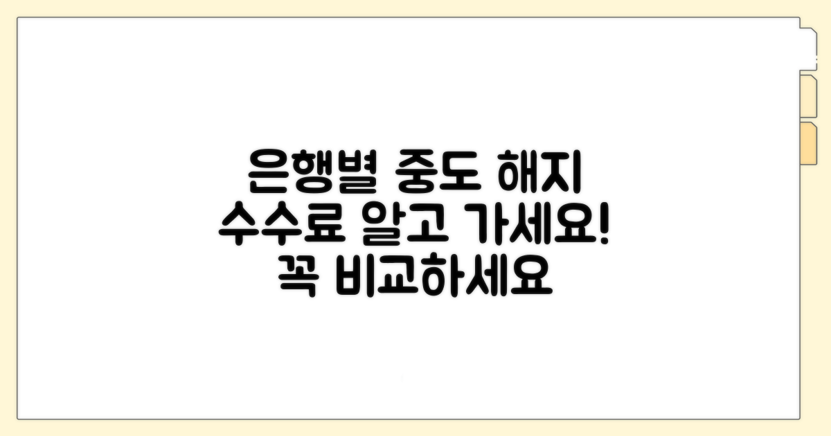 은행별 중도해지 수수료 비교
