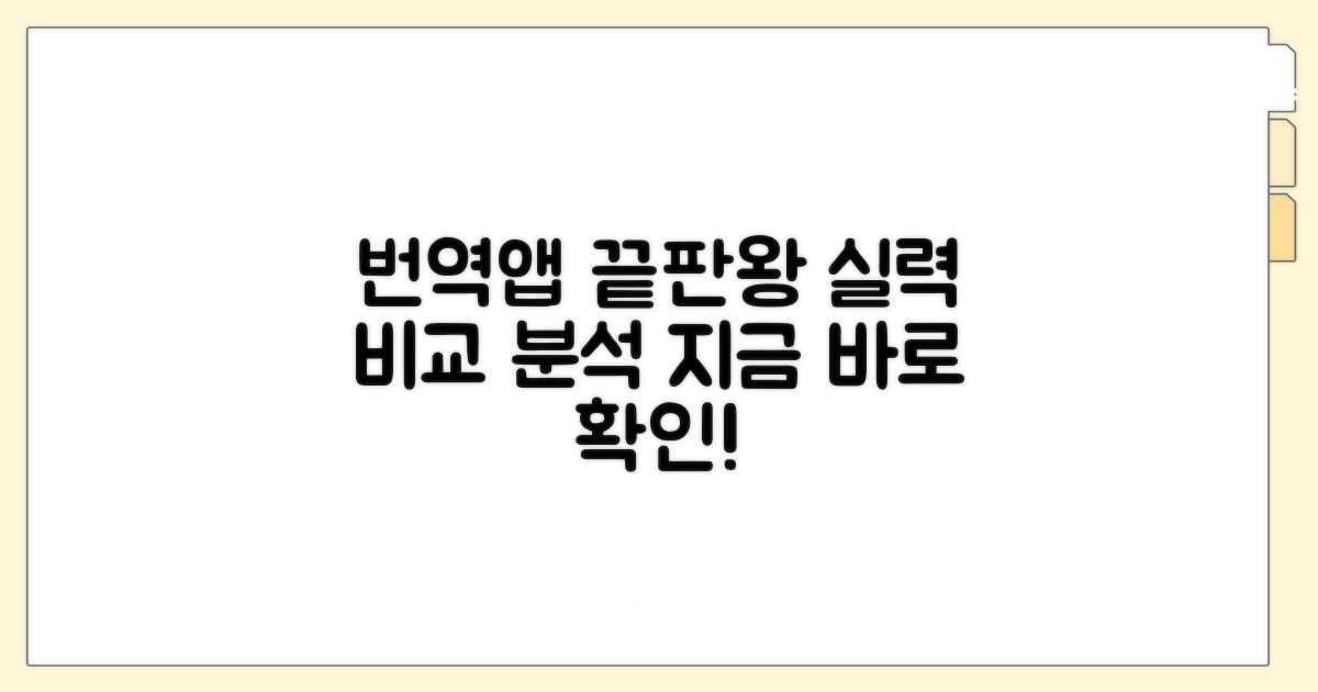 주요 번역앱 상세 비교 분석