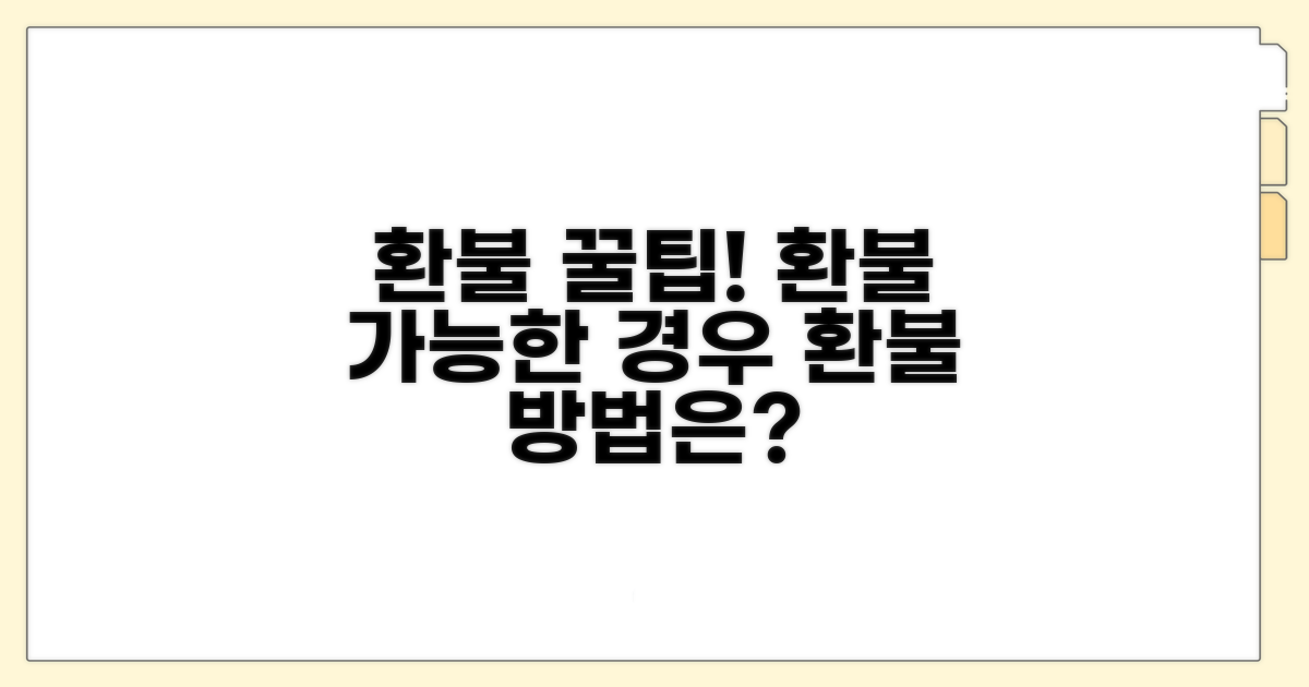 환불 가능한 경우와 방법