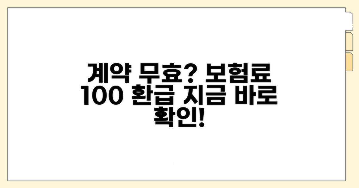 보험 계약 무효 시 보험료 환급