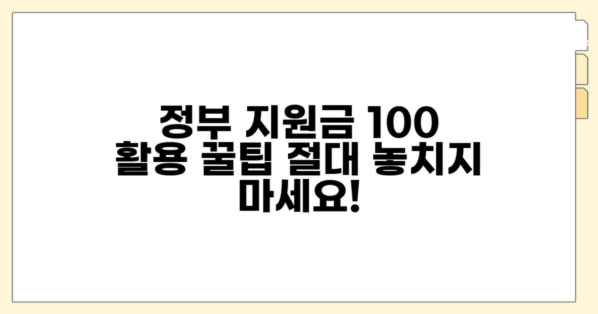 정부 지원금 100% 활용법 공개