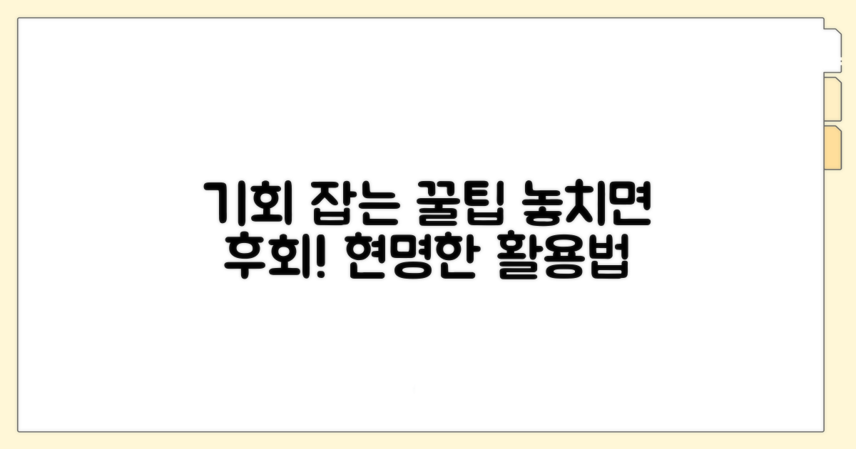 기회 놓치지 않는 현명한 활용 팁