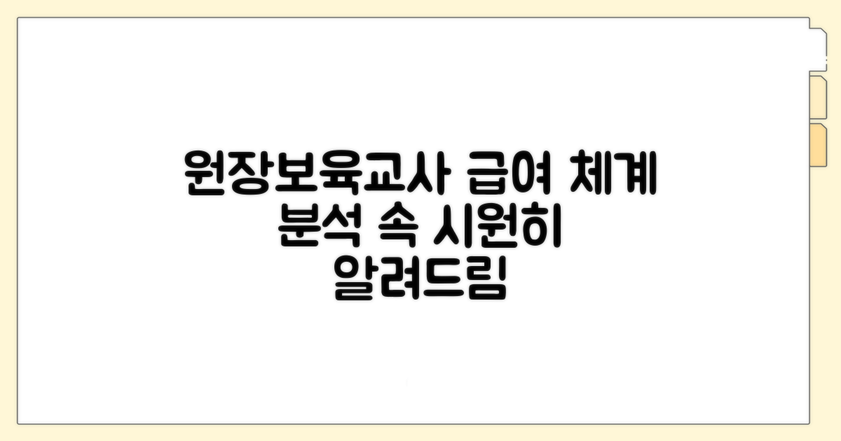 원장, 보육교사 급여 체계 상세 분석