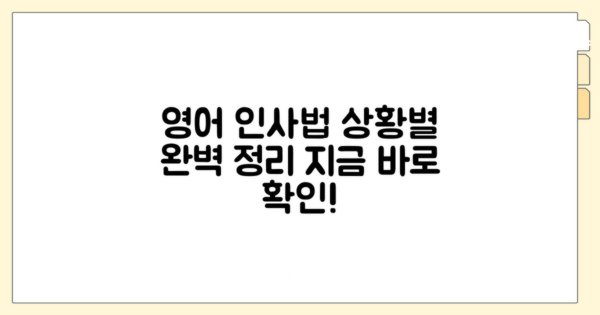 상황별 영어 인사법 완벽 정리