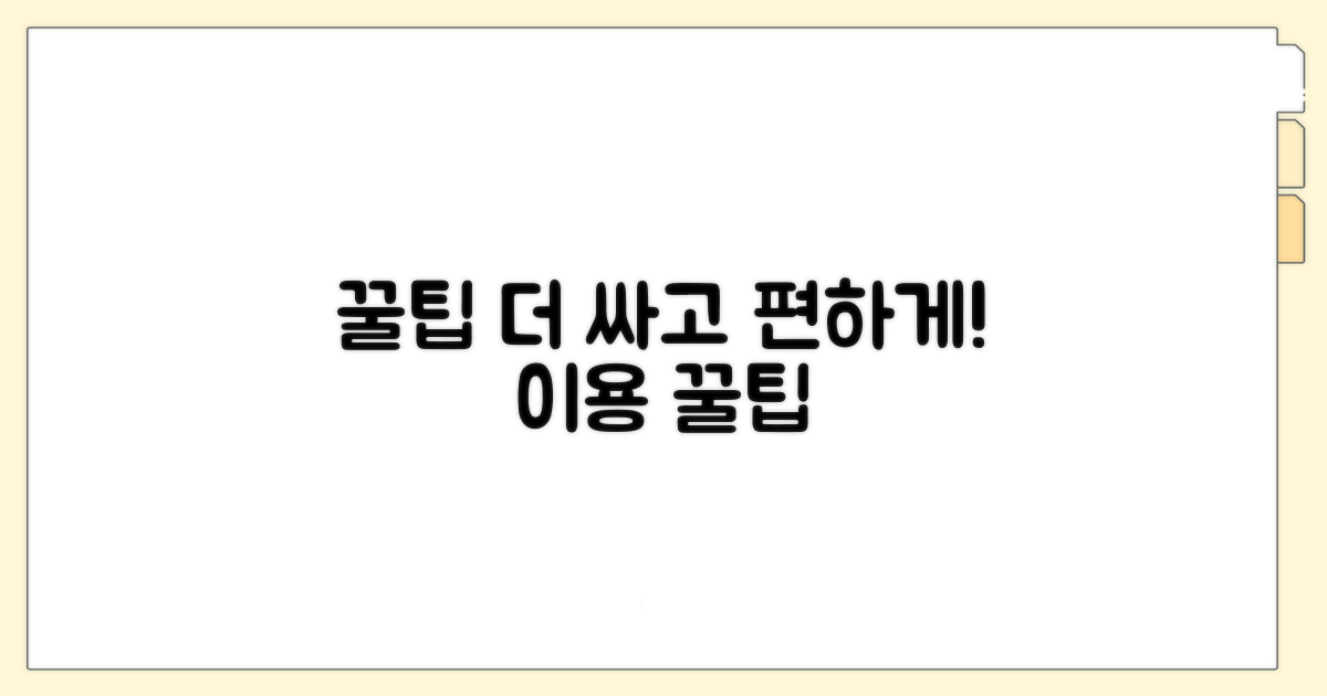 꿀팁: 더 싸고 편리하게 이용하기