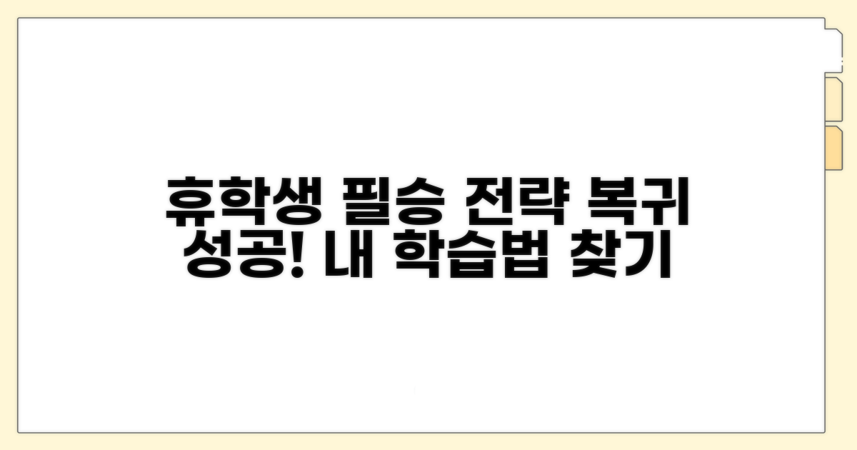 휴학생 맞춤 학습 전략