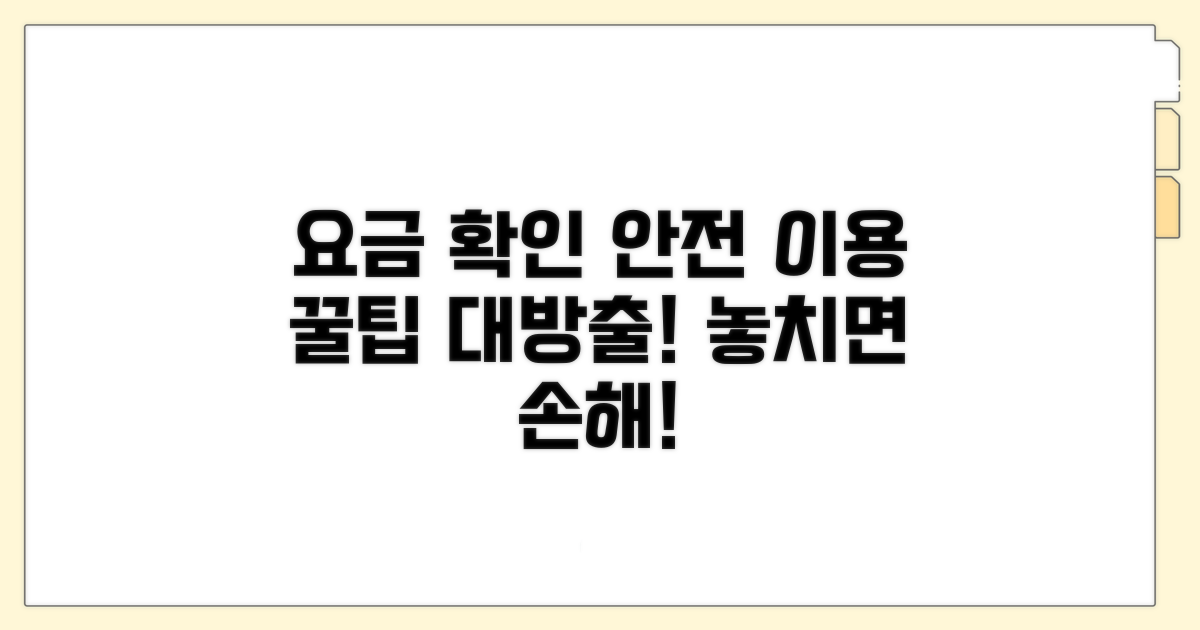 요금 확인과 안전 이용 꿀팁