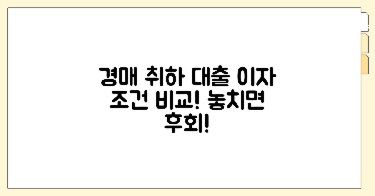 경매 취하 대출, 이자 조건 비교