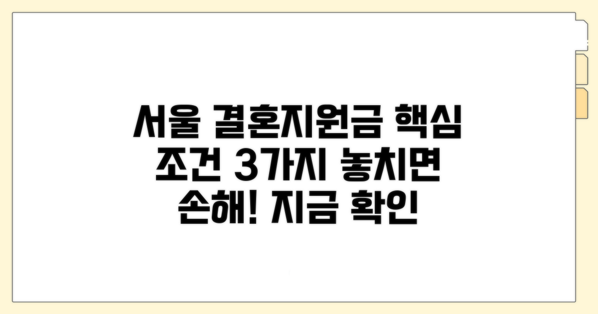 서울시 결혼지원금 핵심 조건