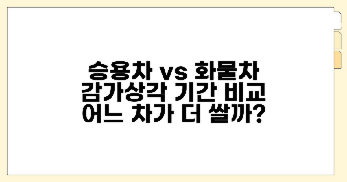 승용차 vs 화물차 감가상각 기간 비교