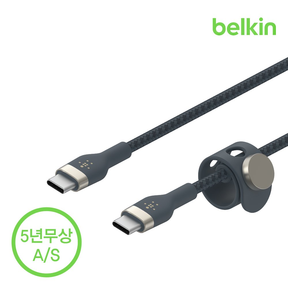 벨킨 프로 플렉스 USB-C to C타입 고속 충전 케이블 1M CAB011bt1M 아이폰17 16 갤럭시 S26 S25 아이패드 LG 그램 호환 상세 이미지 1
