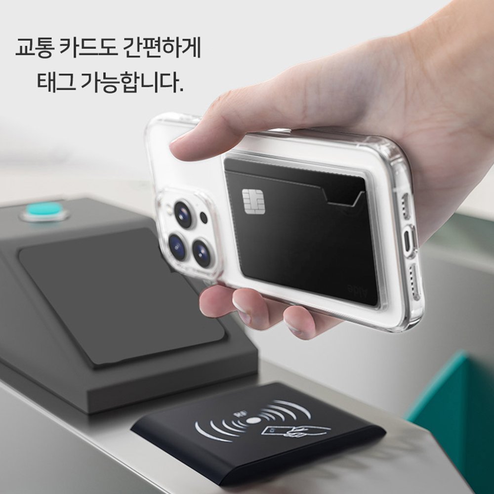 변색방지 카드 2장 수납 범퍼 케이스 투명, 갤럭시퀀텀4/갤럭시A54 상세 이미지 2