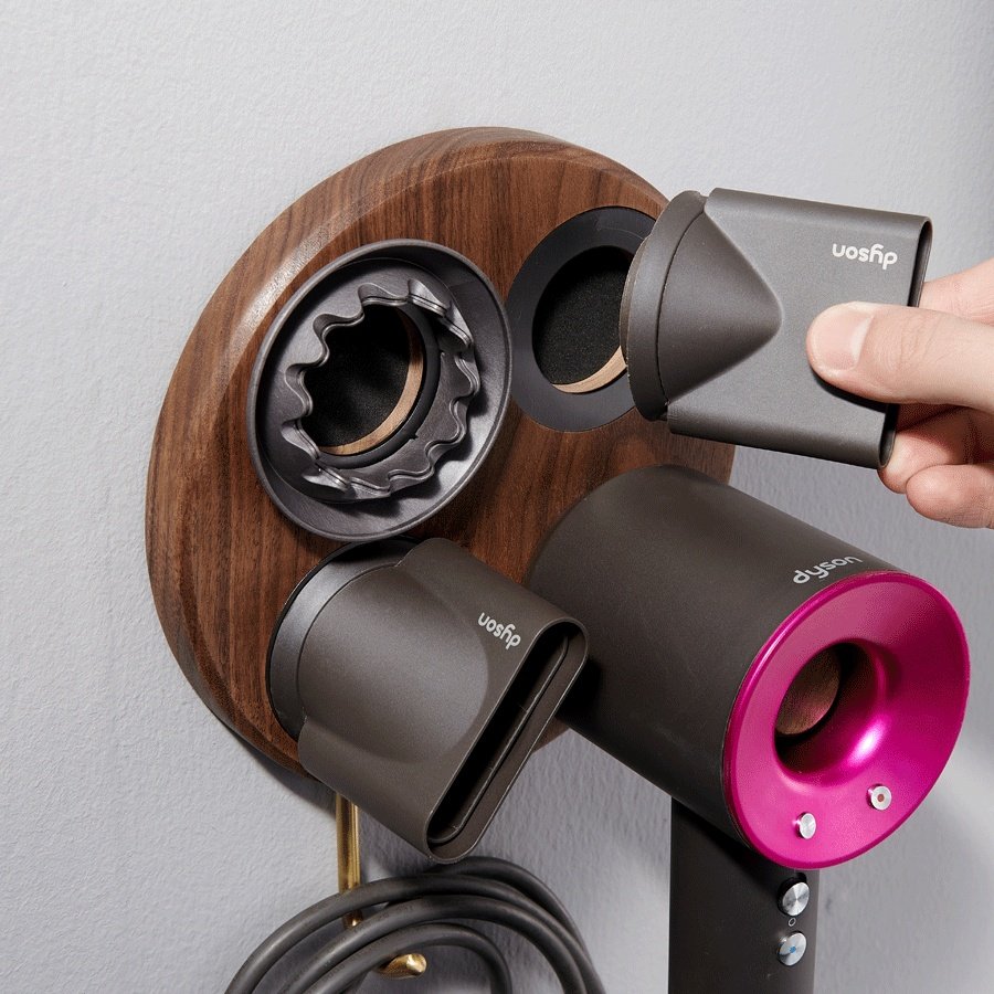 라슈에뜨 다이슨 헤어 드라이기 벽걸이 원목 거치대 슈퍼소닉 호환 우드 정리 홀더 상세 이미지 1