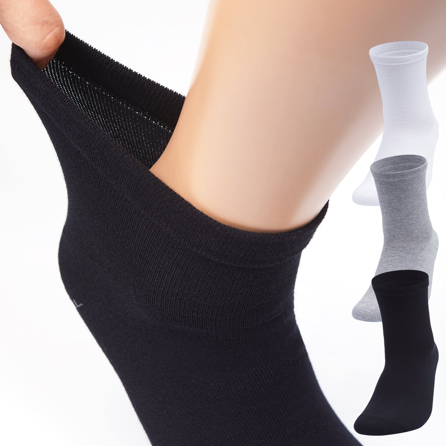 다안삭스 무압박 빅사이즈 큰발 남자 당뇨 임산부 발목 넓은 장목 양말 상세 이미지 1