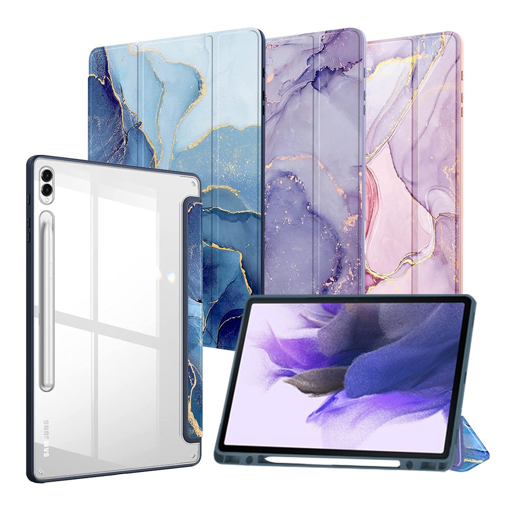 갤럭시탭 S9 FE 플러스 케이스 S펜 수납 투명 스마트 북커버 코스모 마블 핑크, 탭 S9 FE+/S9+ 상세 이미지 2