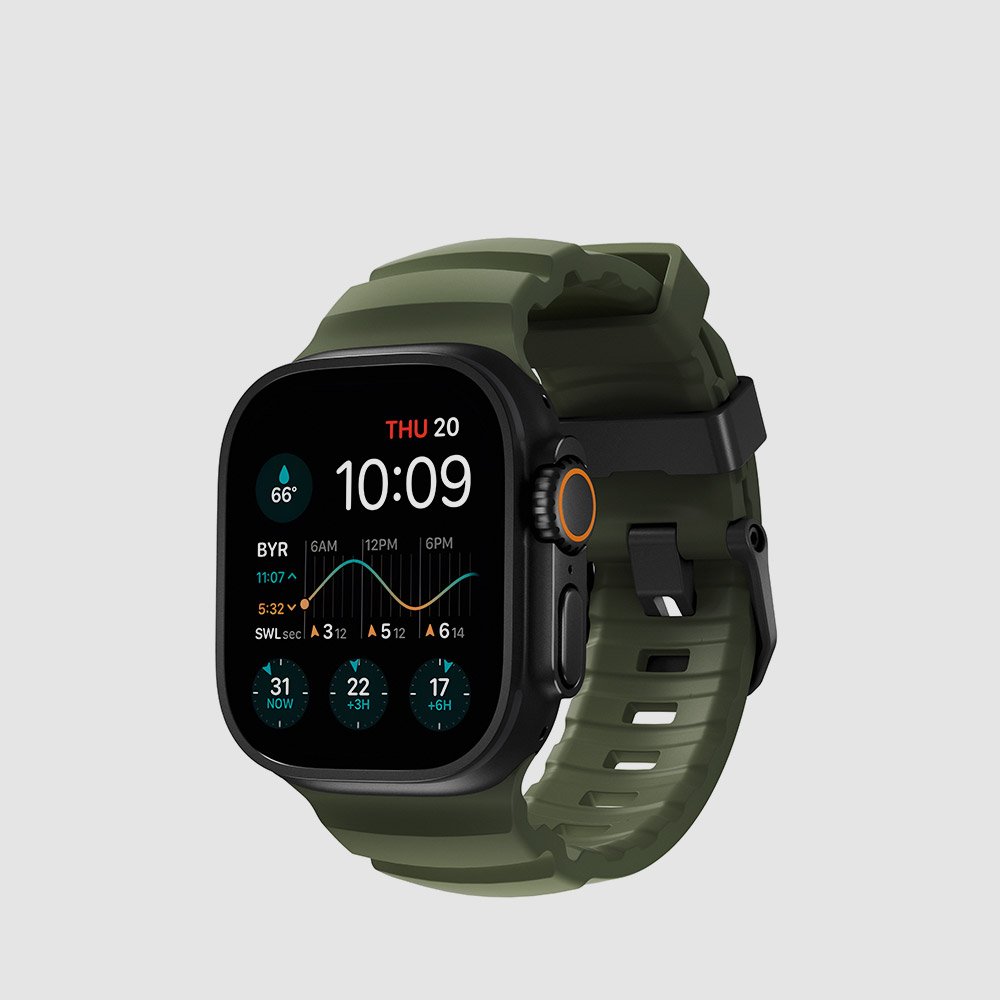 노마드 애플워치 스포츠 티타늄 스트랩 로키 포인트 - 포레스트 블랙 버클 / 울트라 SE 상세 이미지 1