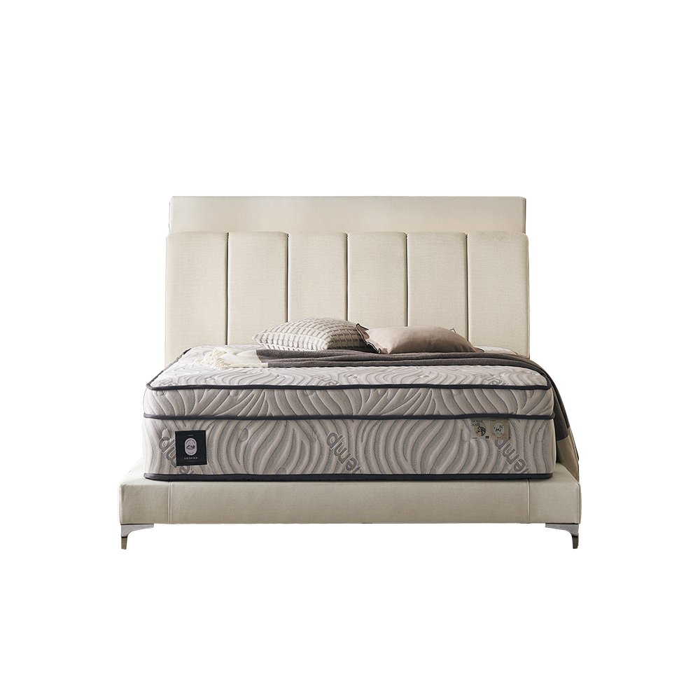 쉐우드가구 드리엘 호텔 평상형 LED 패브릭 침대프레임 Q(퀸), 크림01 상세 이미지 2