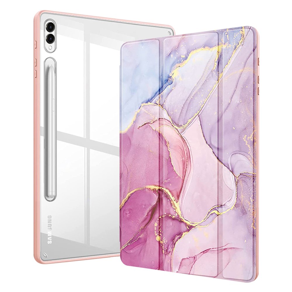 갤럭시탭 S9 FE 플러스 케이스 S펜 수납 투명 스마트 북커버 코스모 마블 핑크, 탭 S9 FE+/S9+ 상세 이미지 1