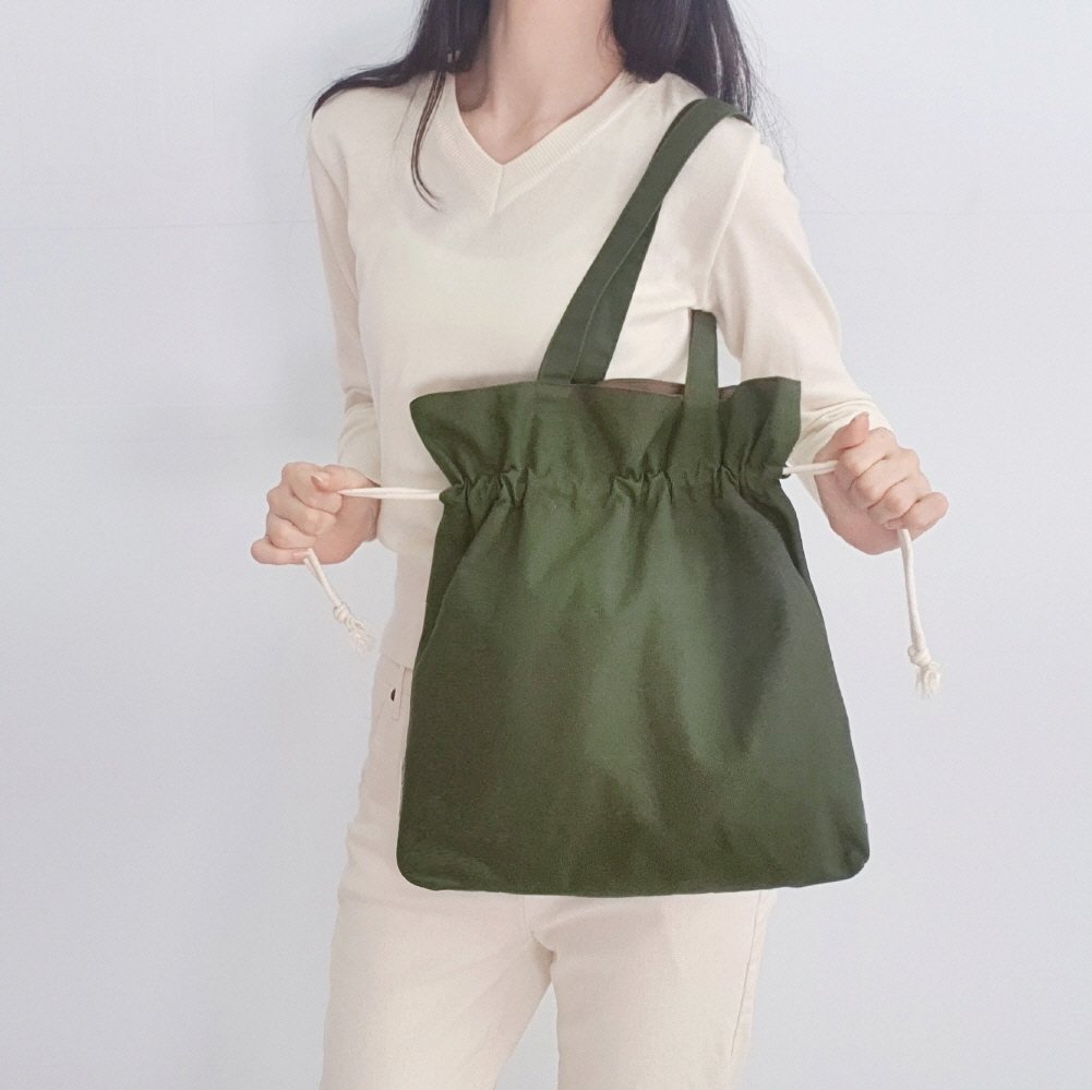 해리바리 핸드메이드 여성 복조리 에코백 데일리 가방 카키(5color) 상세 이미지 1