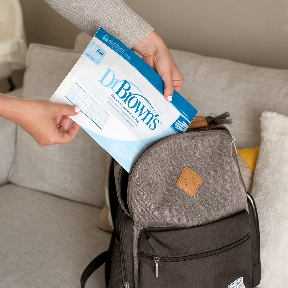 닥터브라운 스팀백 소독백 - 전자레인지 간편소독 효자템 5개입 150회 사용 상세 이미지 2
